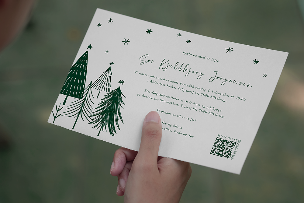 Invitation i hånd